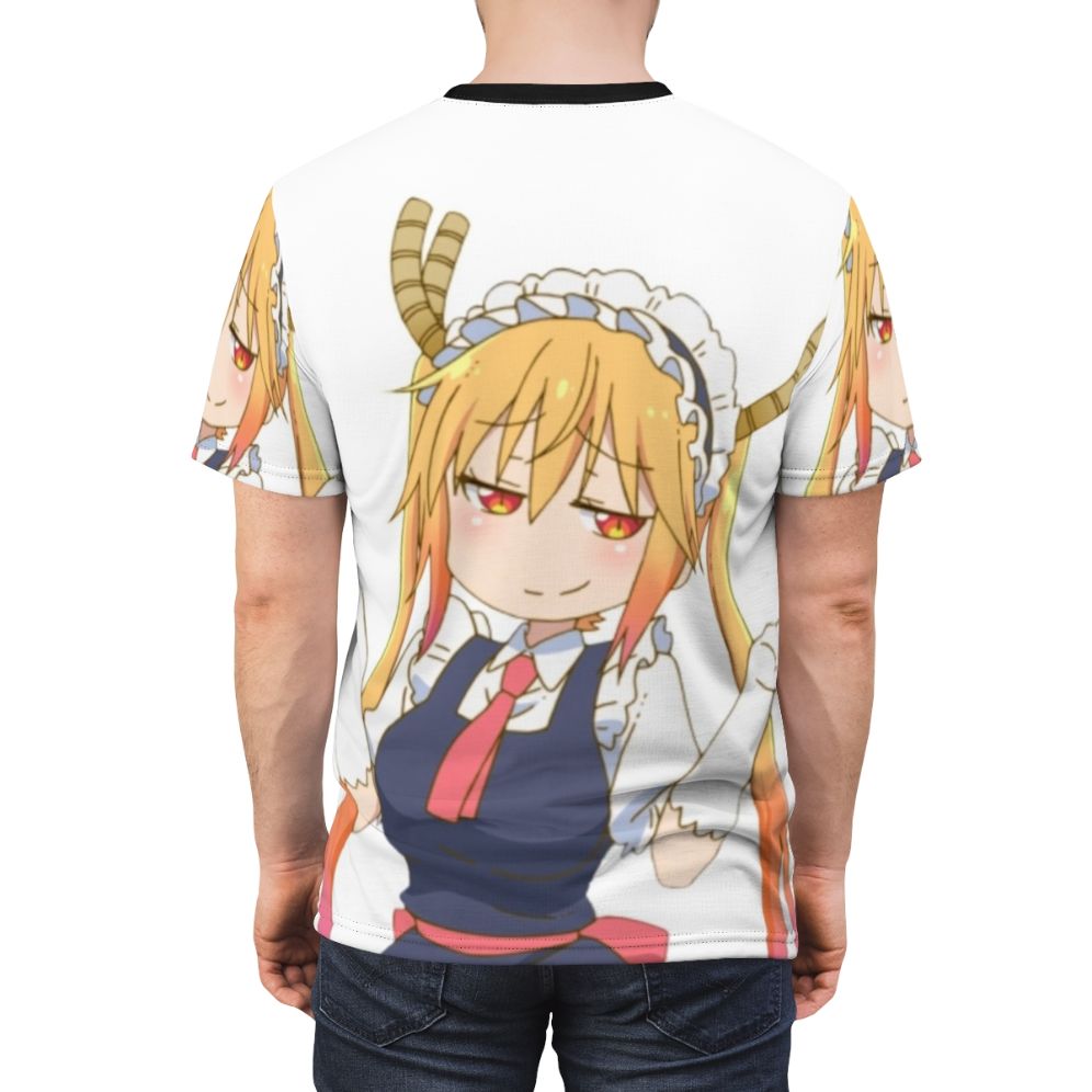 Anime-inspired Smug Tohru T-shirt with vibrant AOP design - men back