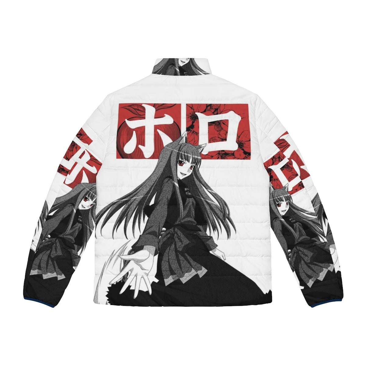 Wolf Harvest Deity Puffer Jacket with Spice and Wolf inspired design - Back