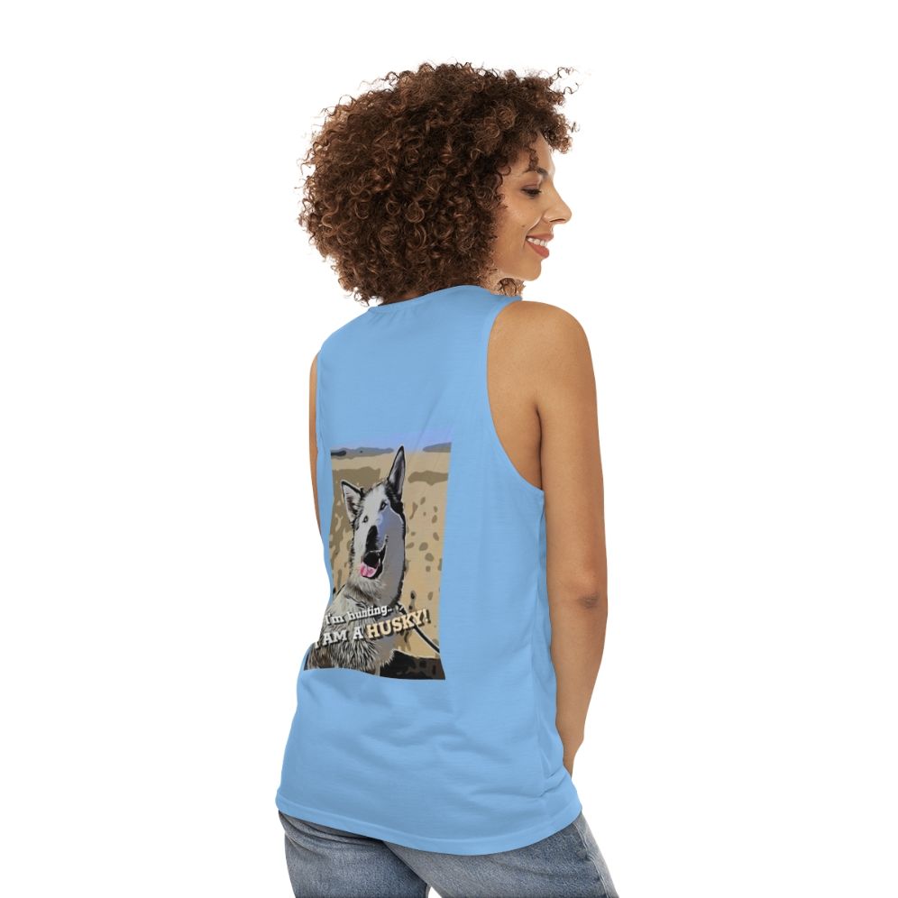 Siberian Husky wearing Unisex Tank Top - women back