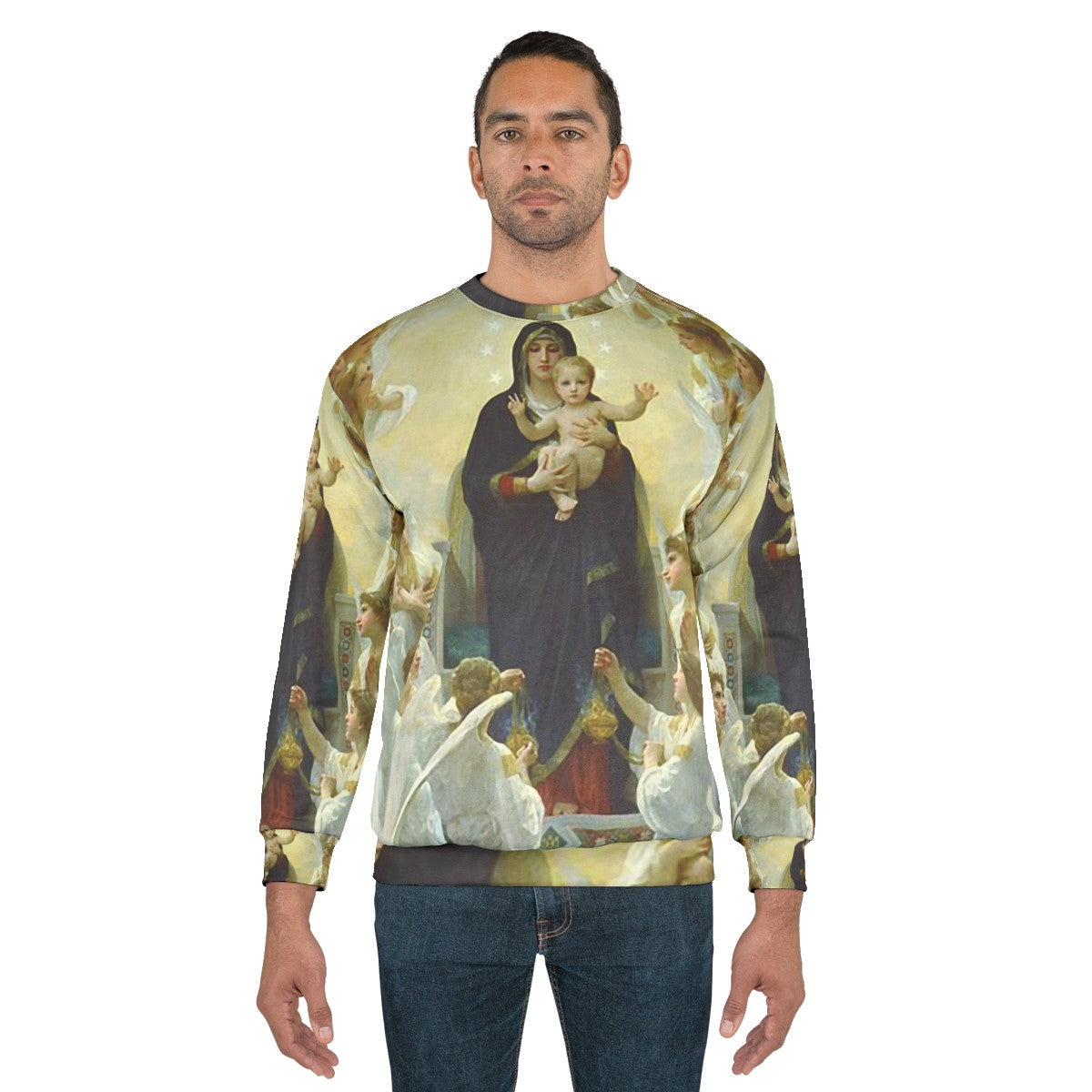 Our Lady Virgin Mary and Angels Religious Sweatshirt - men