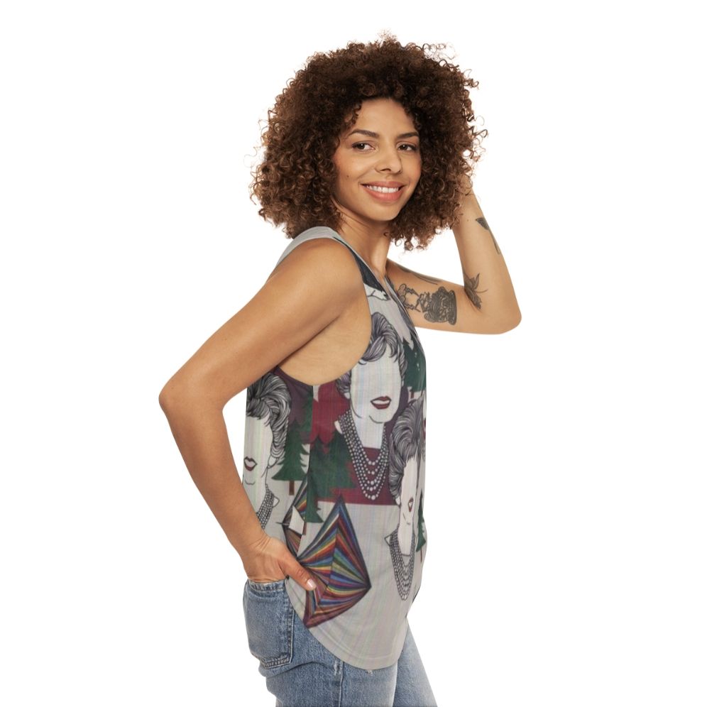 STRFKR unisex tank top with psychedelic album cover art - women side