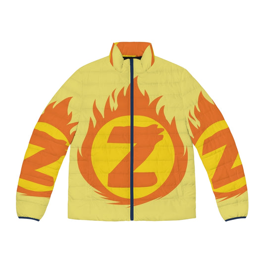 Superhero Letter Z Fire Insignia Puffer Jacket