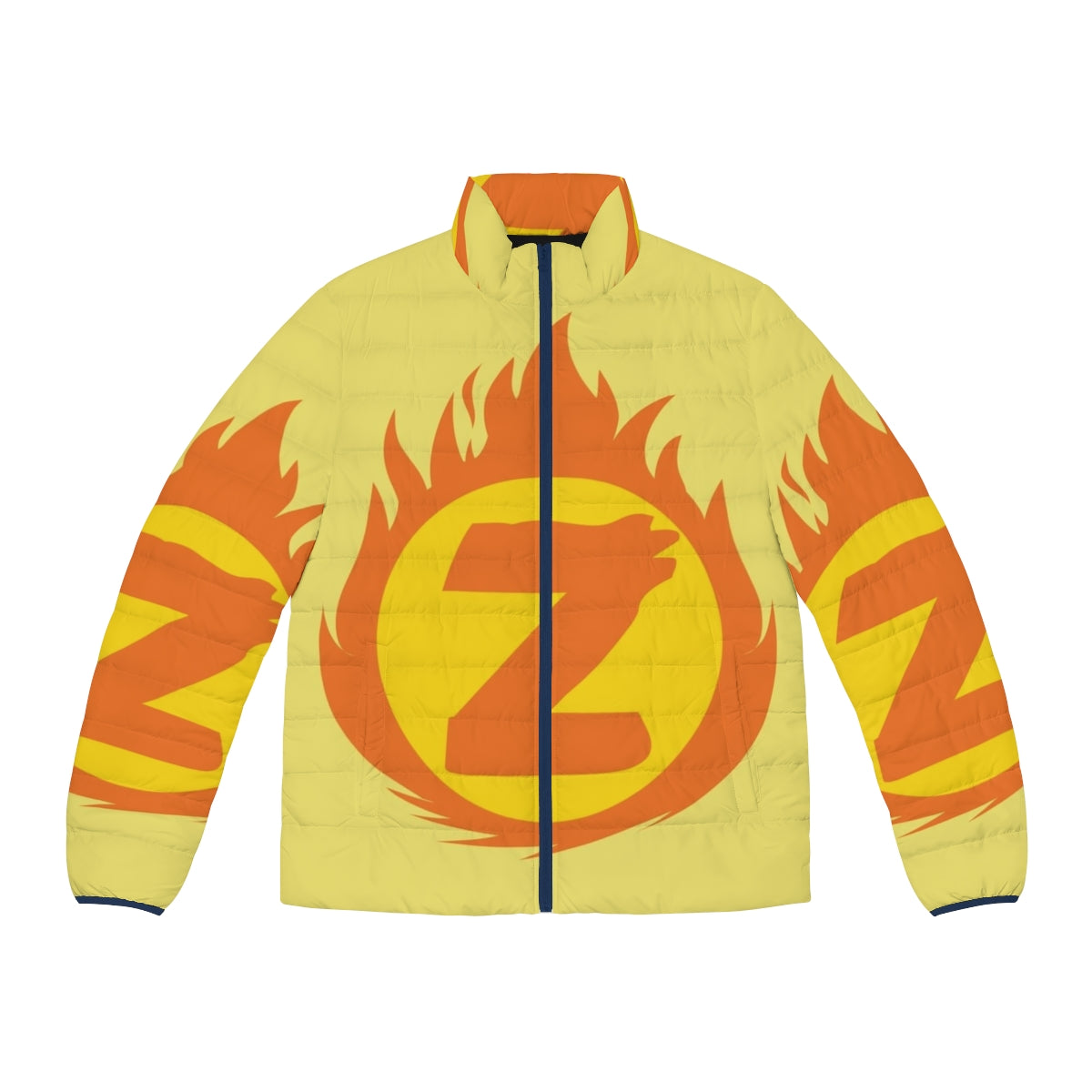 Superhero Letter Z Fire Insignia Puffer Jacket