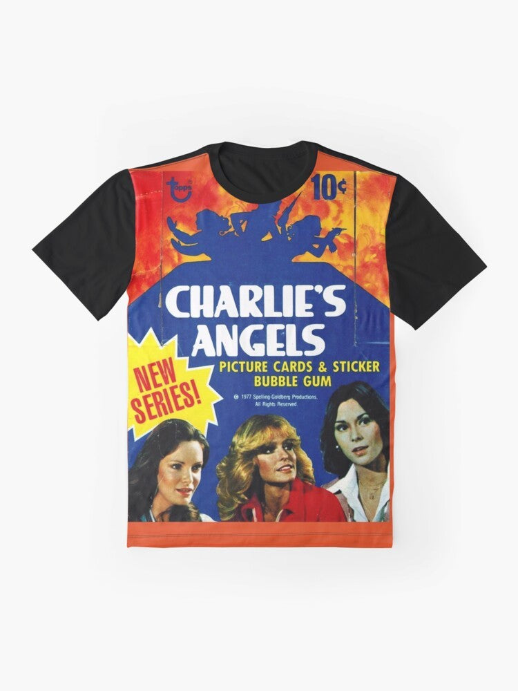 Vintage Charlie's Angels Topps Trading Cards Box Graphic T-Shirt - Flat lay