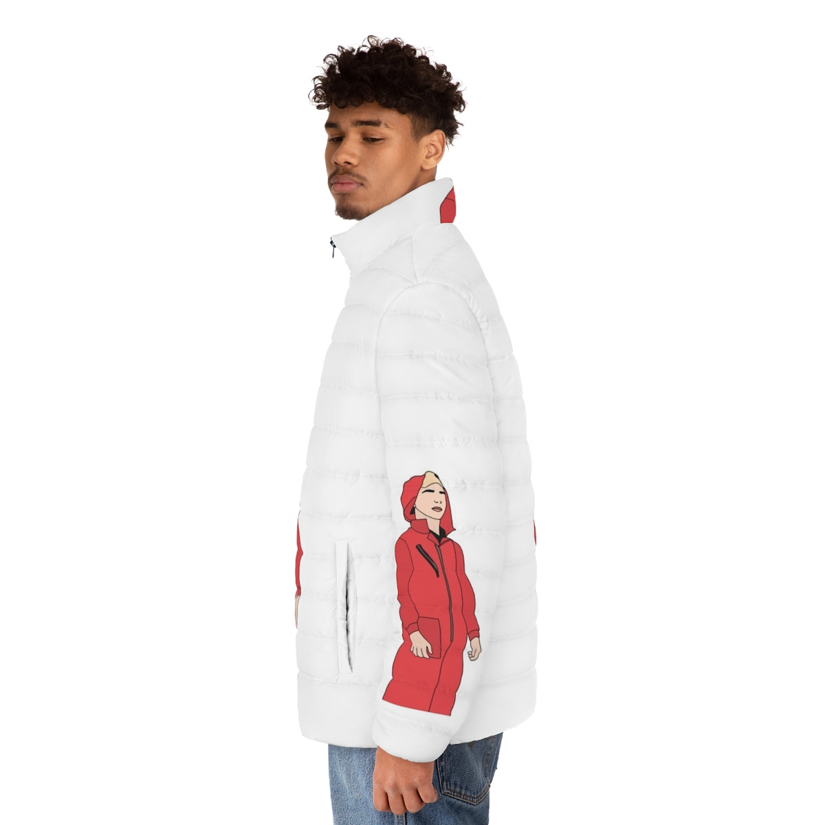 Money Heist Rio Puffer Jacket with Bella Ciao Patch - men side left