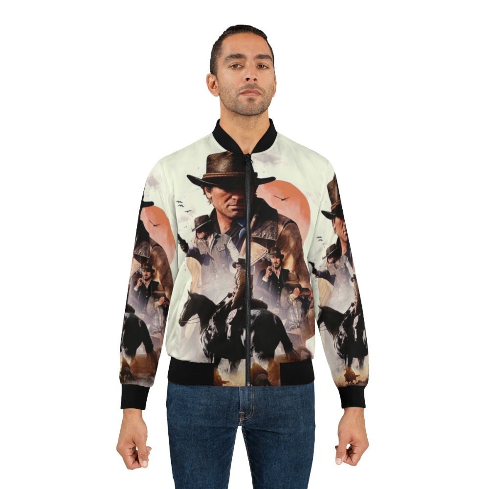 Arthur Morgan Bomber Jacket - Red Dead Redemption 2 Gaming Gear with Western, Cowboy, and Gun Motifs - Lifestyle