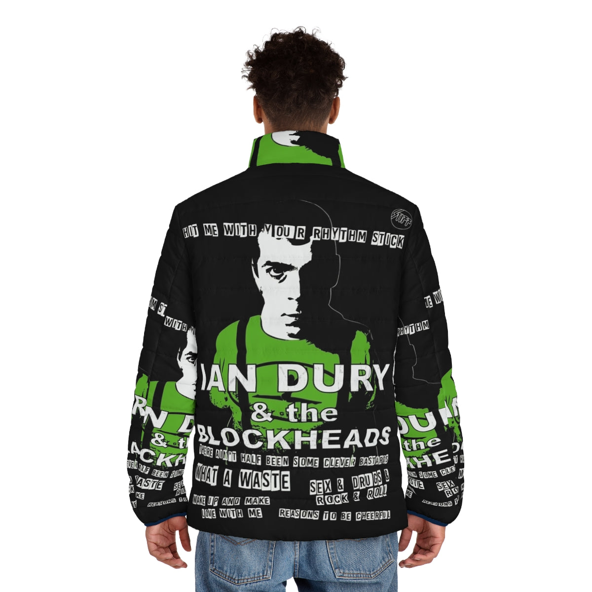 Ian Dury and the Blockheads British Post-Punk Puffer Jacket - men back