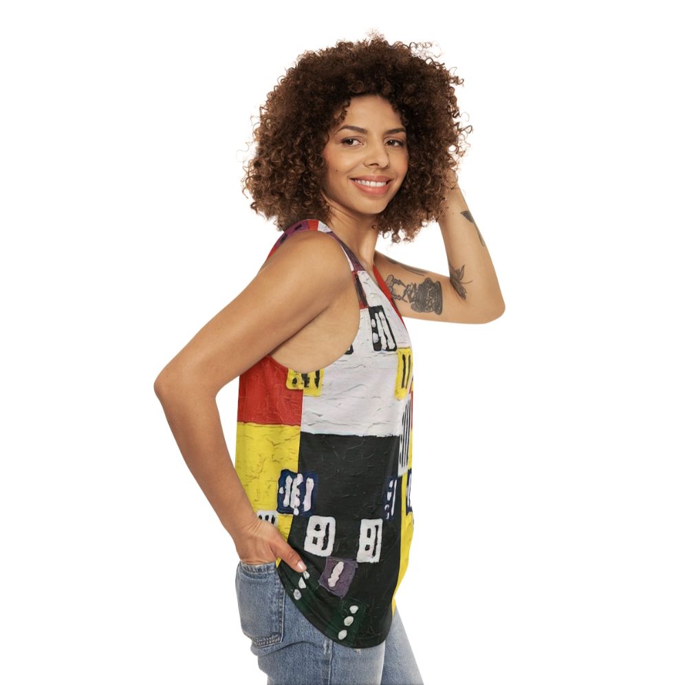 Alfred Jensen abstract geometric art unisex tank top - women side