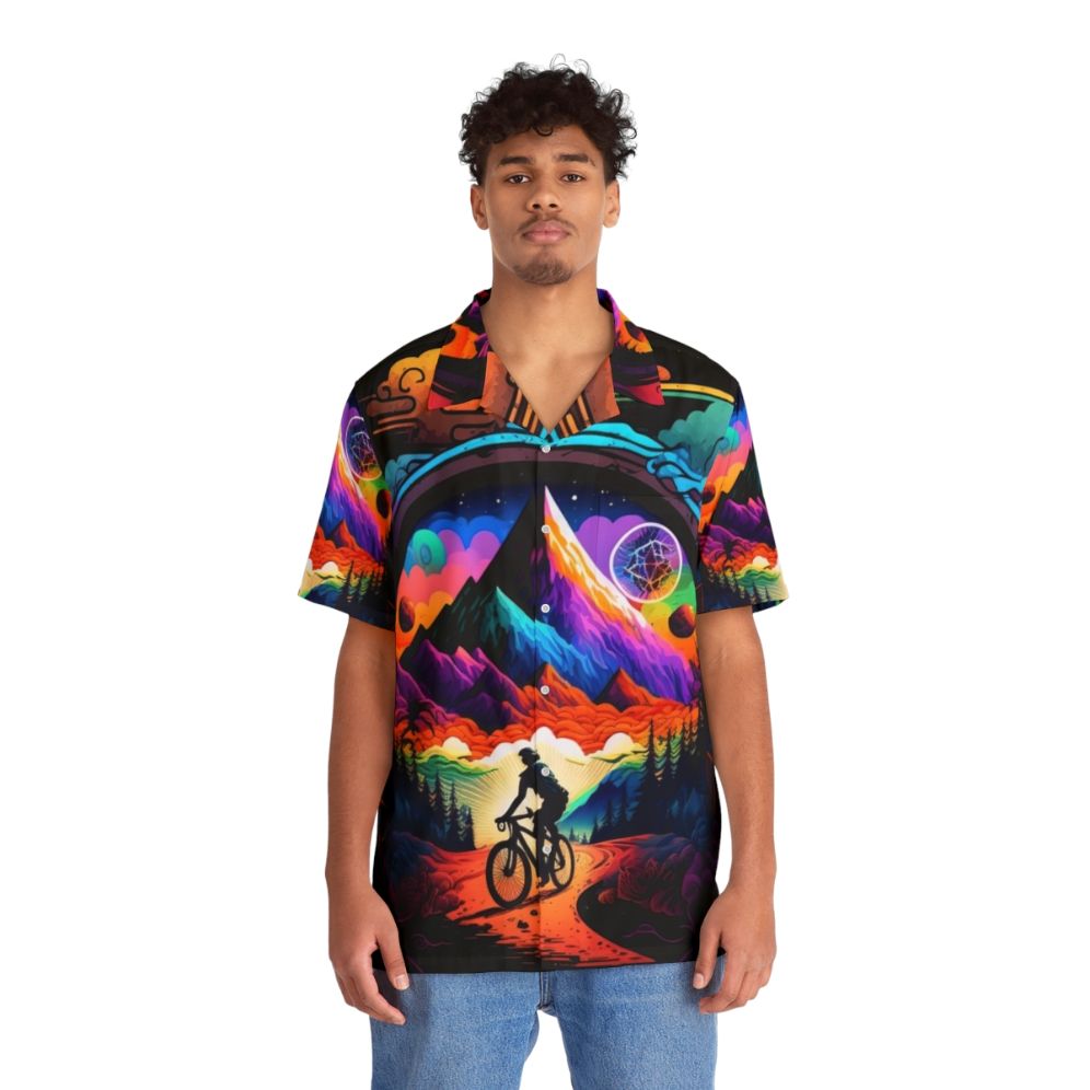 Trippy psychedelic Bicycle Day 1943 colorful Hawaiian shirt - People Front