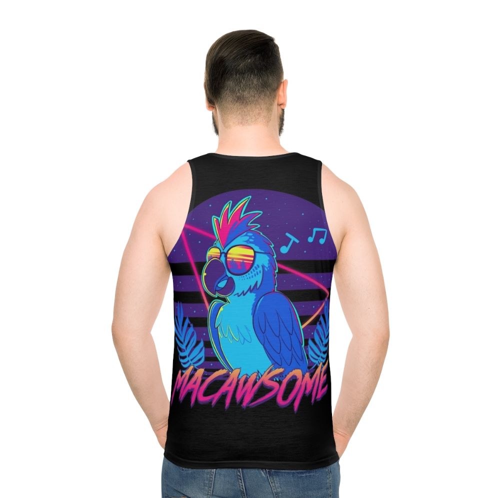 Macaw Unisex Tank Top - men back