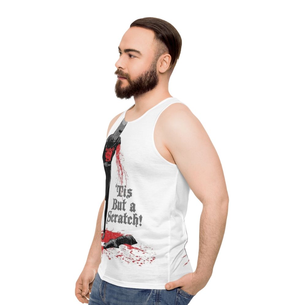 Unisex "Tis But A Scratch" Monty Python Tank Top - men side