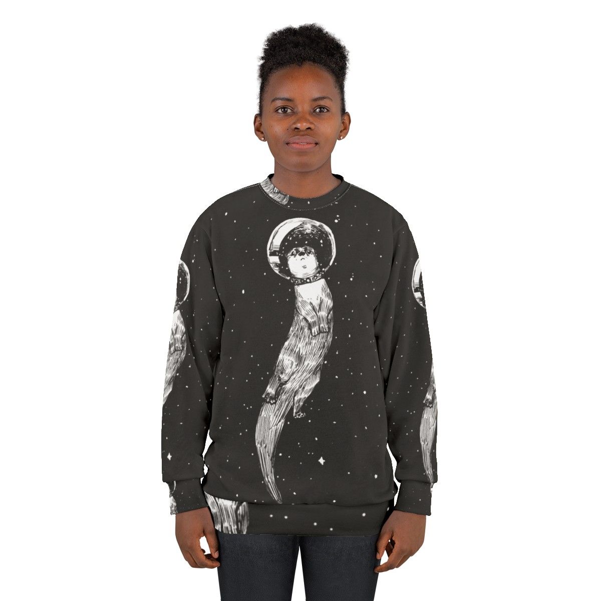 Drifting in Otter Space Cute Sweatshirt - women