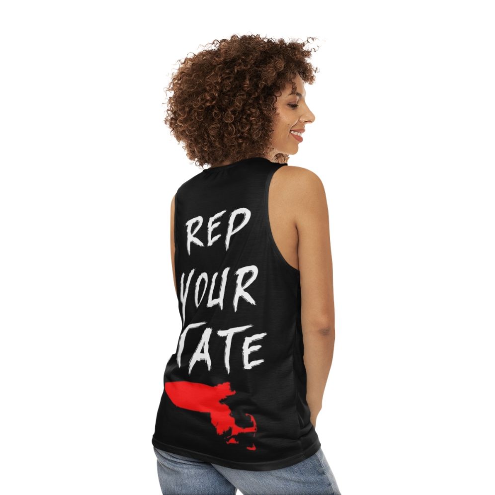 Massachusetts Tank Top with State Pride Design - women back