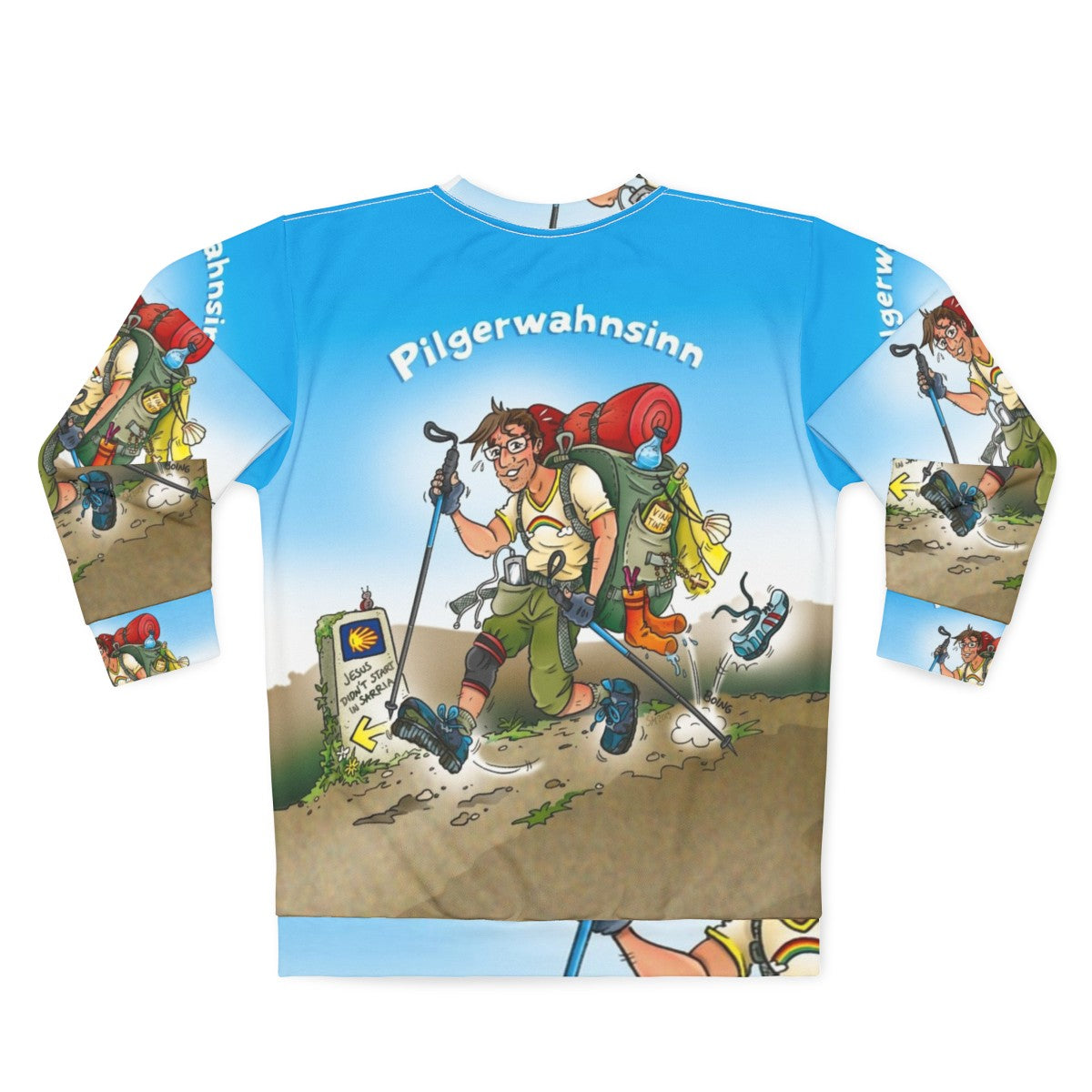 Pilgrims Madness Sweatshirt for Spiritual Journey and Hiking - Back