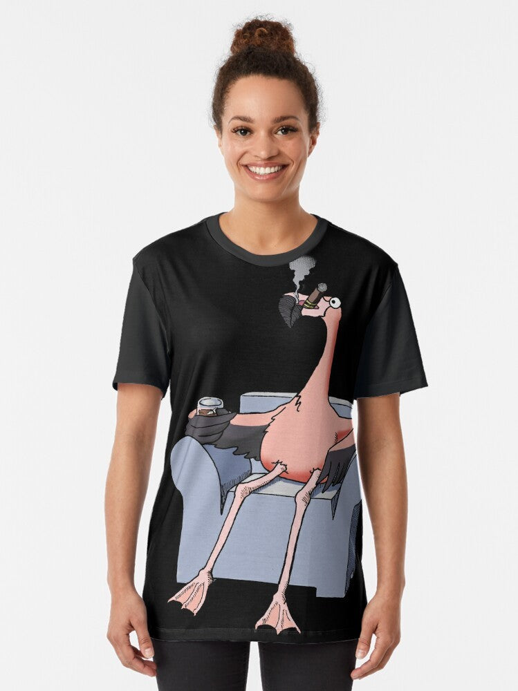 Denny Crane's Flamingo Graphic T-Shirt from the TV show Boston Legal - Women