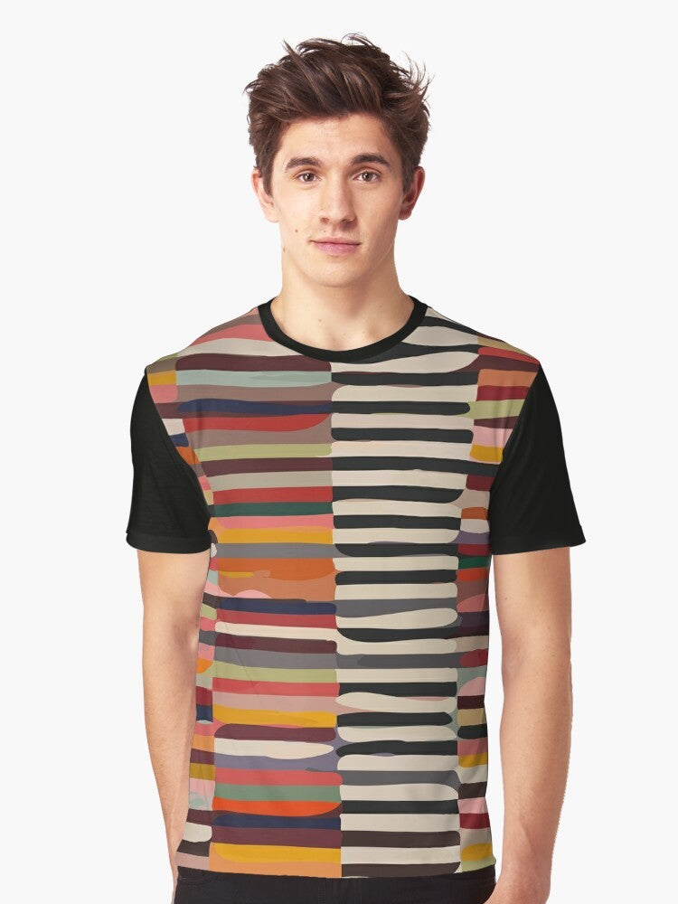 Ethnic Scandinavian pattern graphic design t-shirt with bold, modern, and minimalist style - Men