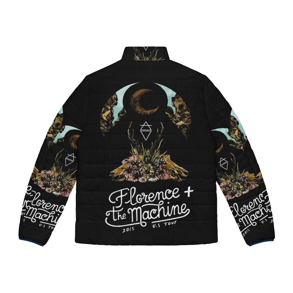 Flo And Mac Tour Puffer Jacket featuring Florence and the Machine band imagery - Back