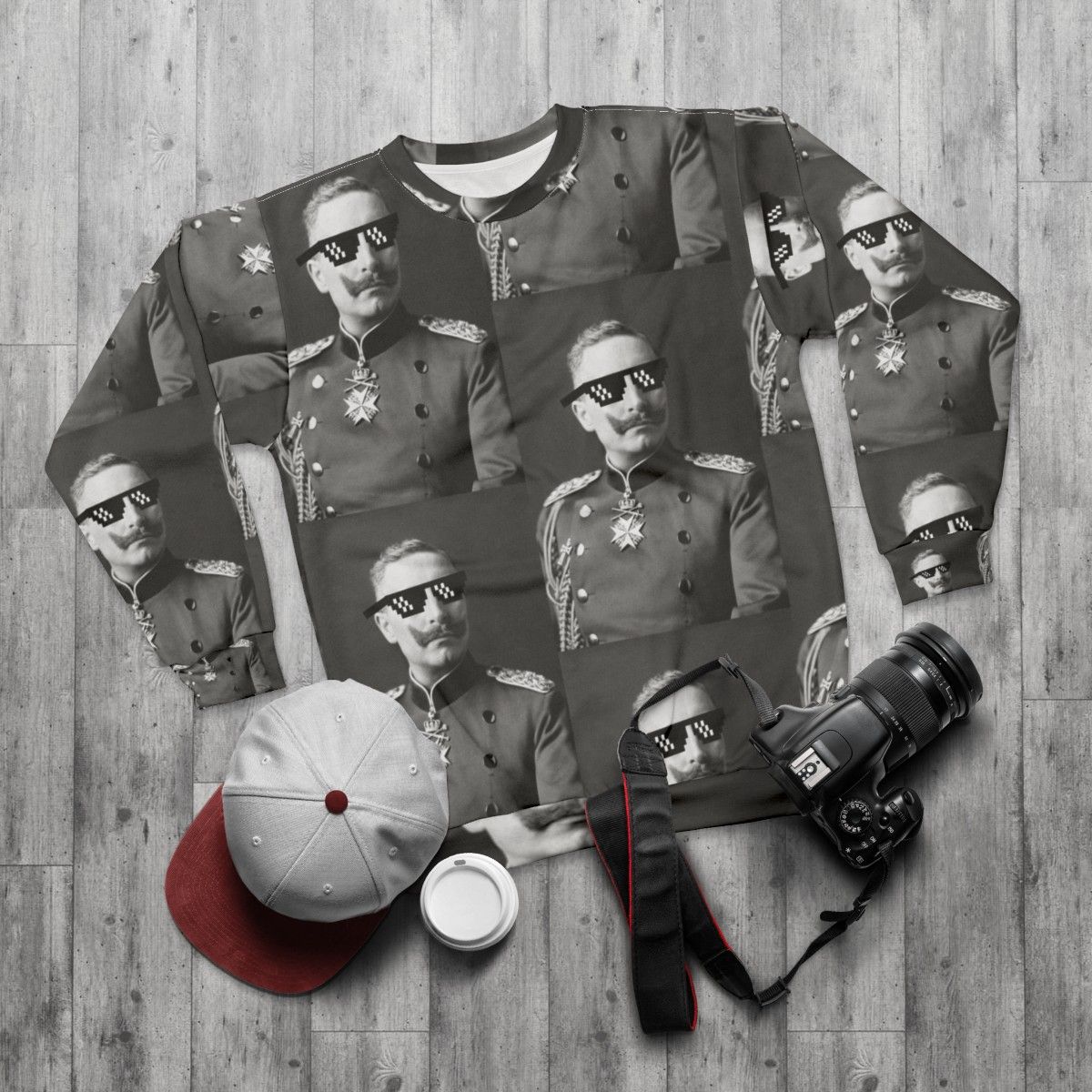 Deal With It Kaiser Wilhelm II Sweatshirt - flat lay