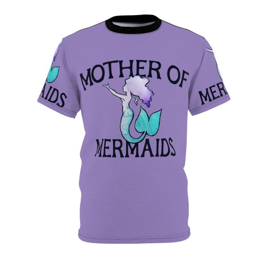 Illustration of a mythical mermaid mother on a graphic t-shirt