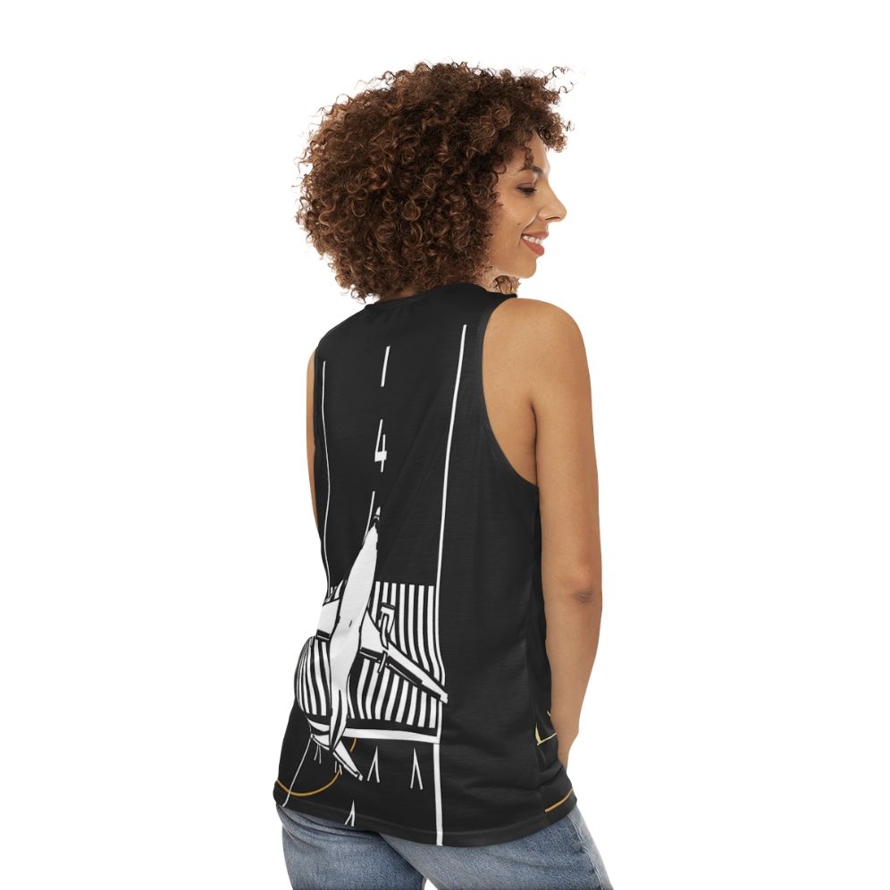 Runway 4 Left Unisex Aviation Tank Top - women back