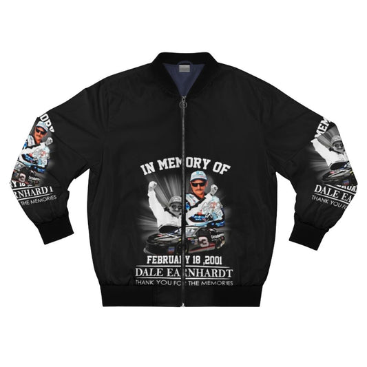 In Memory of Dale Earnhardt Bomber Jacket - Motorsports Tribute with Dale Earnhardt's Iconic Image