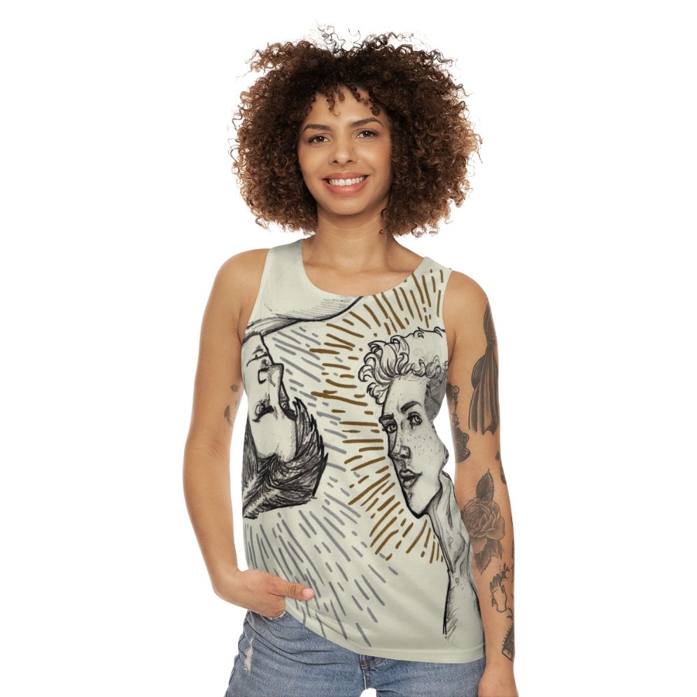 Carry On Unisex Tank Top featuring Simon Snow and Baz Pitch from Young Adult Book Series - women