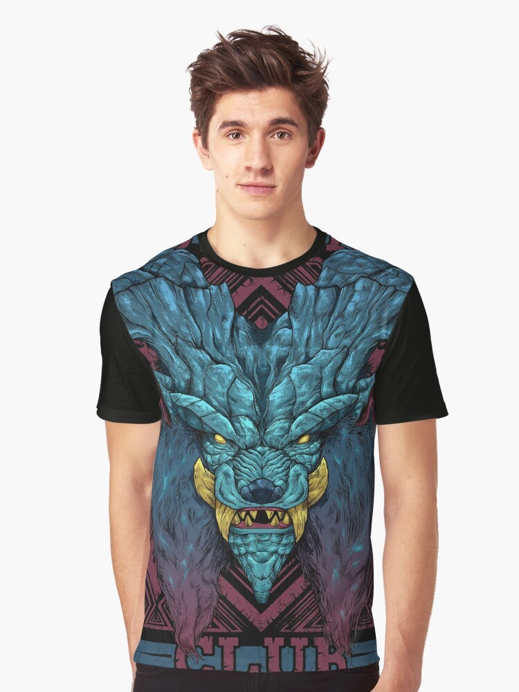 Hunting Club Lunastra Graphic T-Shirt featuring the Elder Dragon from the Monster Hunter video game series - Men