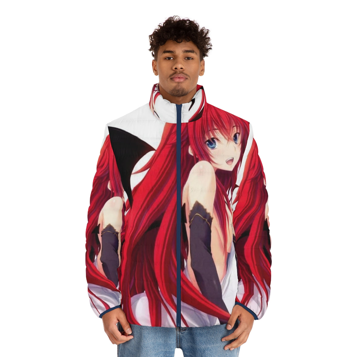 Rias Gremory puffer jacket inspired by the anime Highschool DxD - men front