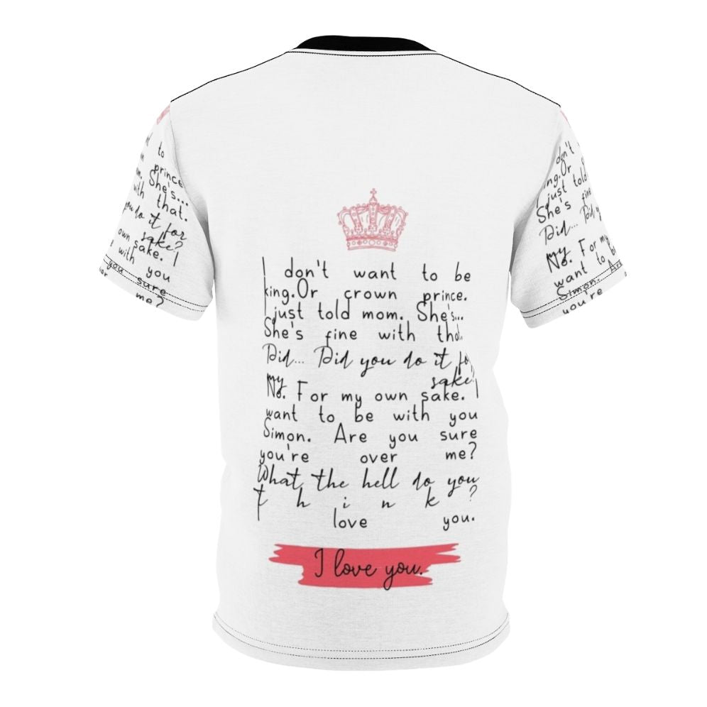 Young Royals Season 3 inspired AOP T-shirt with characters Prince Wilhelm and Simon Eriksson - Back