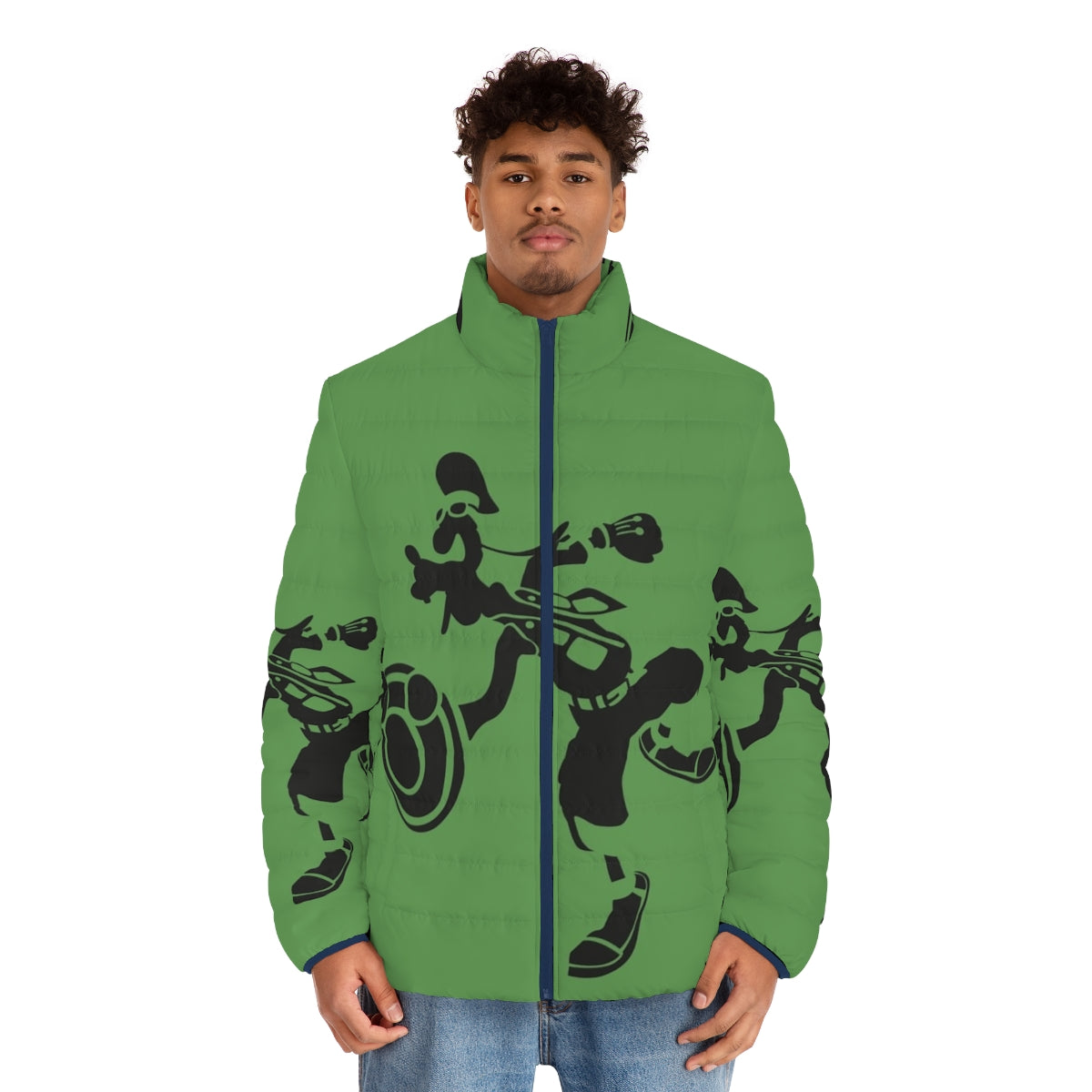 Goofy Puffer Jacket with Kingdom Hearts-inspired design - men front