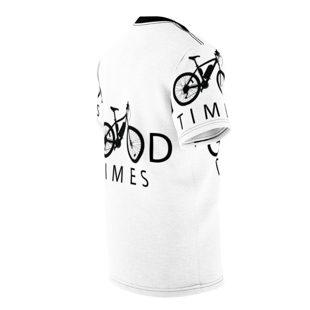 A vibrant cycling-themed t-shirt featuring a fun, colorful design for outdoor hobbies and sports activities. - men right