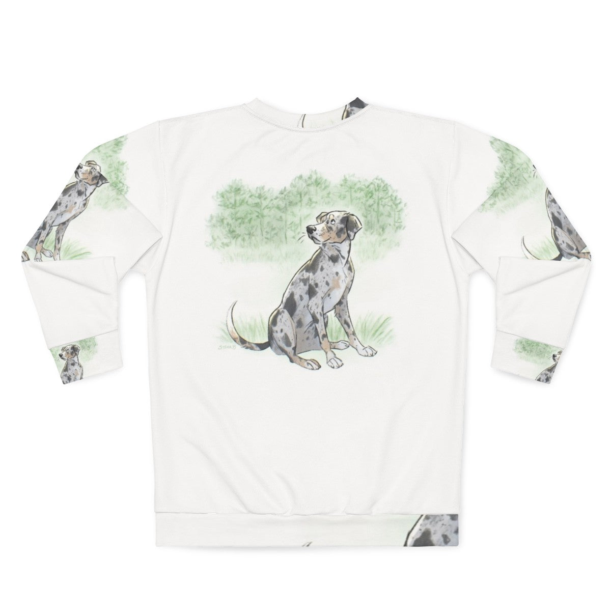 Catahoula Leopard Dog wearing a comfortable sweatshirt - Back