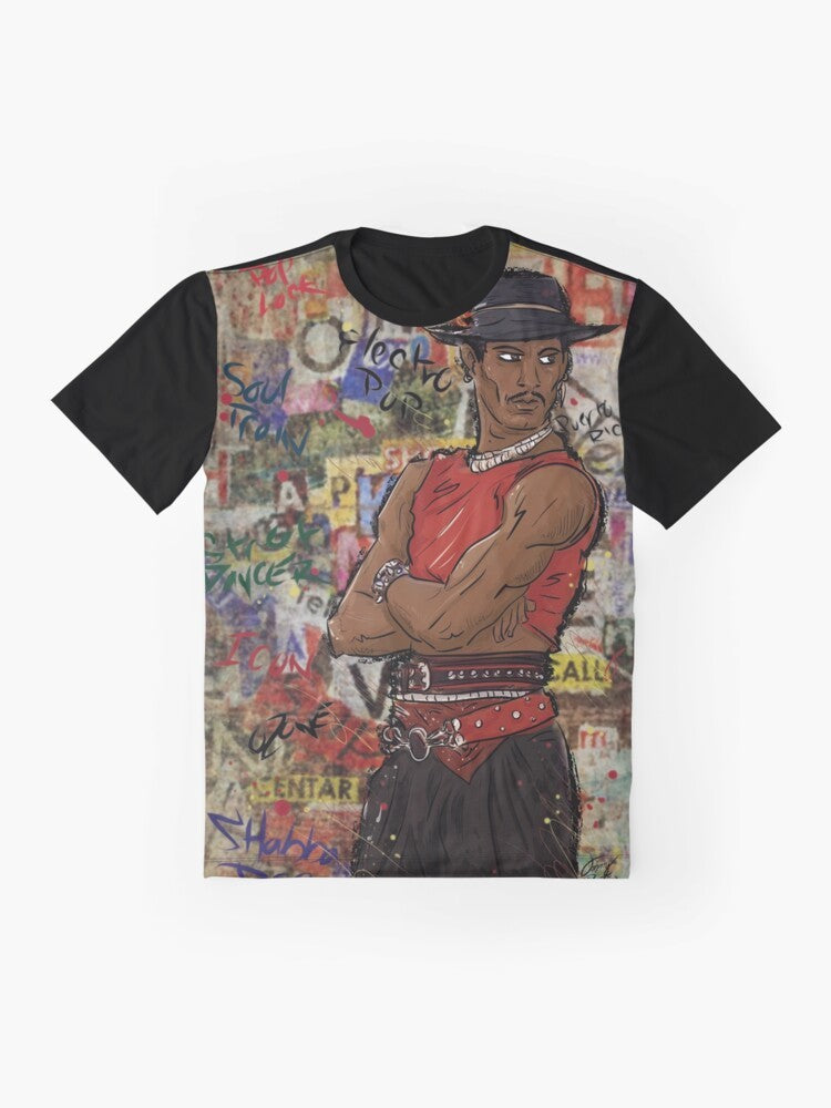 Shabba Doo Street Dancer Graphic T-Shirt with Breakdance and Hip Hop Designs - Flat lay