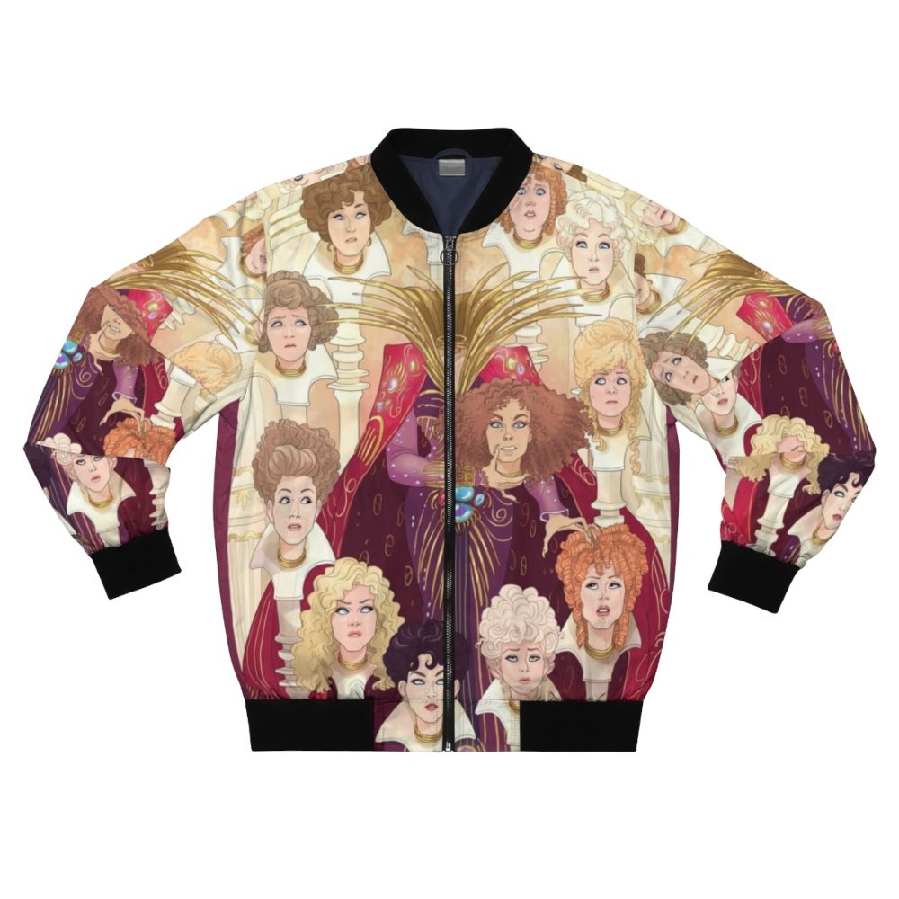 80s inspired bomber jacket with fantasy art design