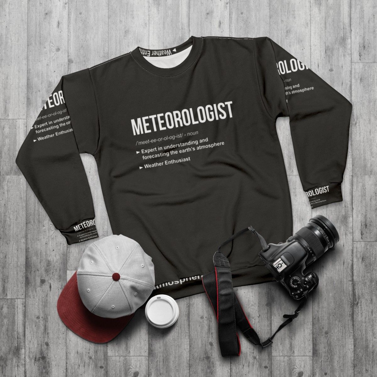 Meteorology weather expert graduation gift sweatshirt - flat lay