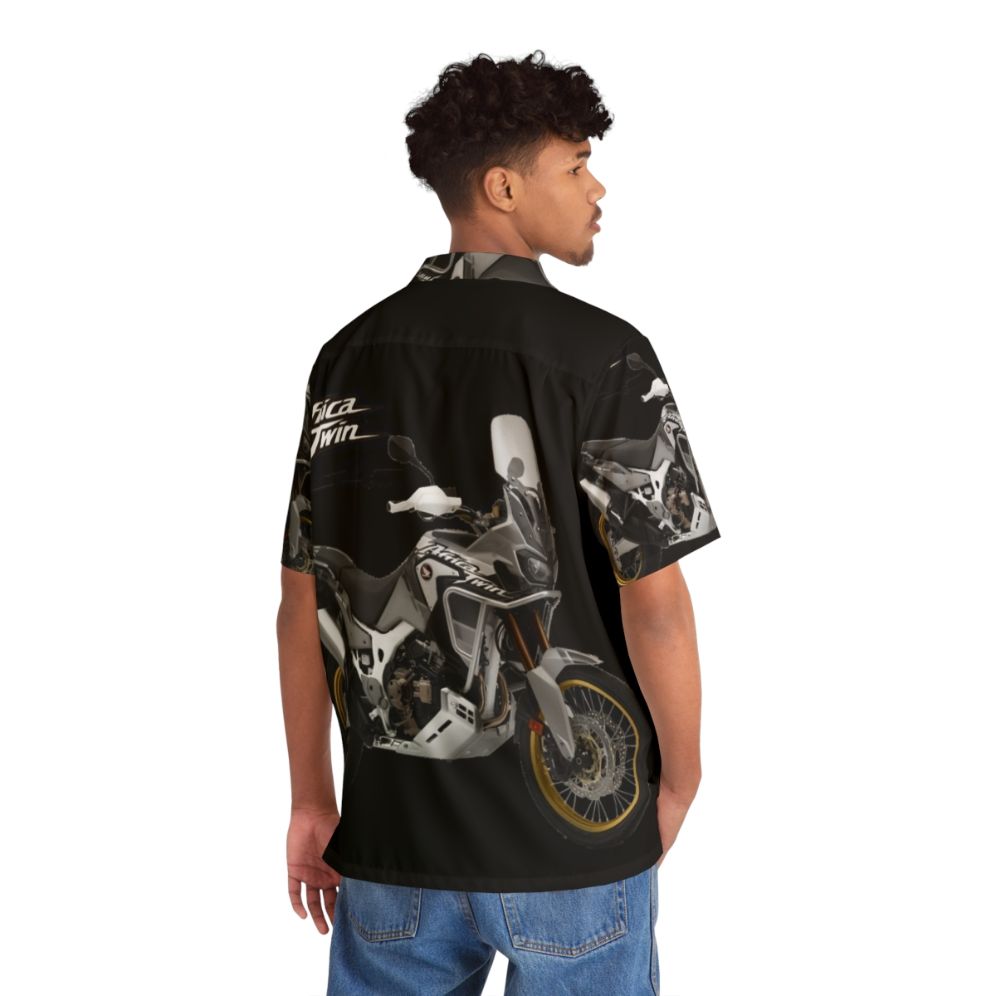 Africa Twin Hawaiian Shirt for Adventure Riders - Flat lay