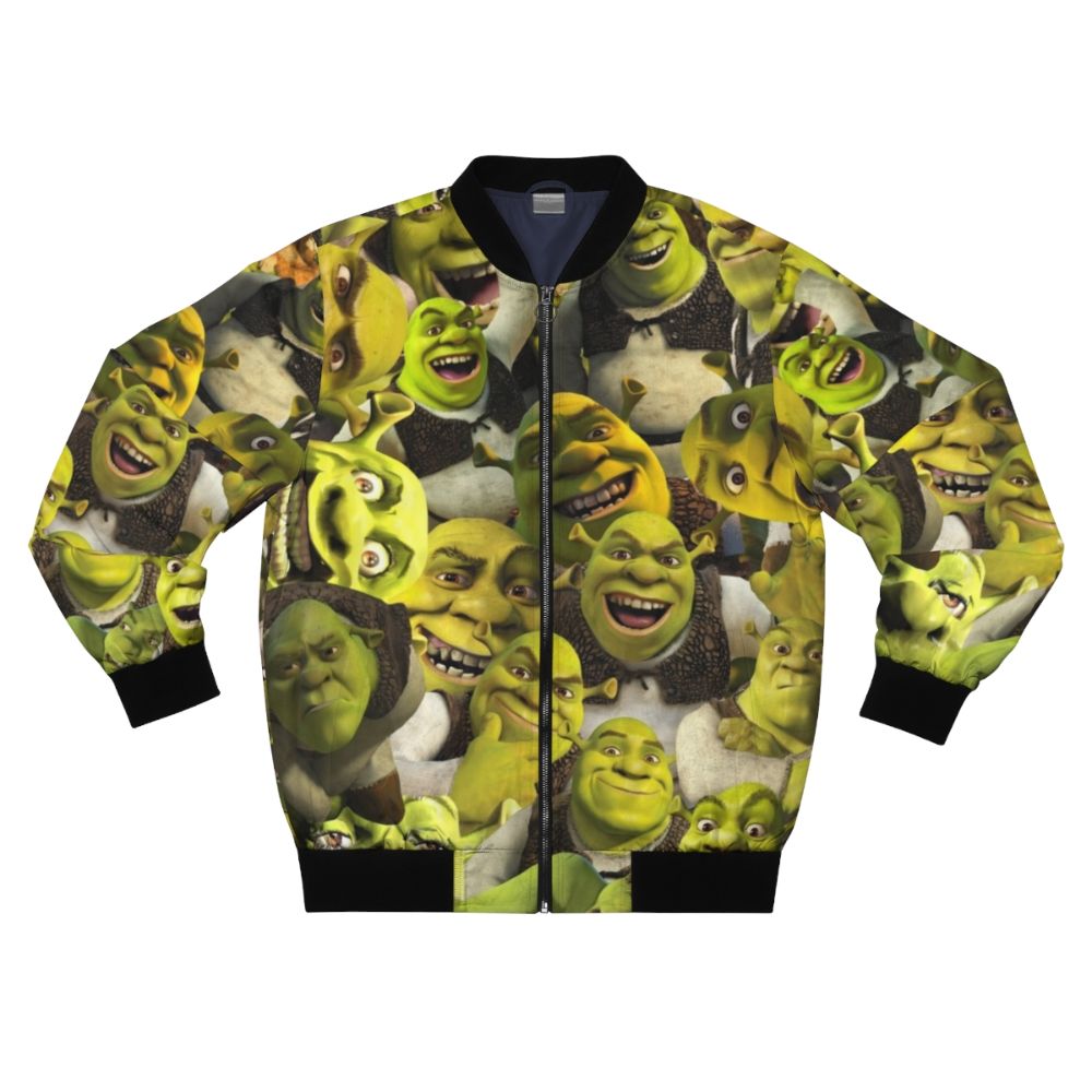 Shrek Collage Bomber Jacket - Vibrant, Funny Shrek-themed Outerwear