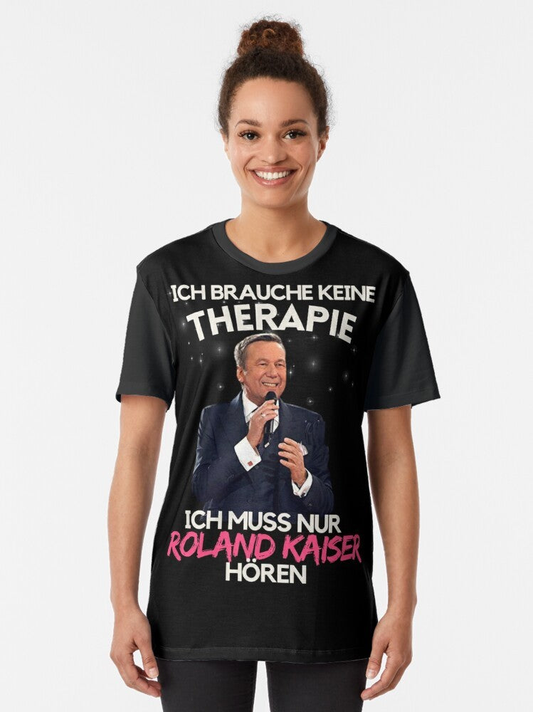 Roland Kaiser, a popular German schlager singer, featured on a graphic t-shirt - Women