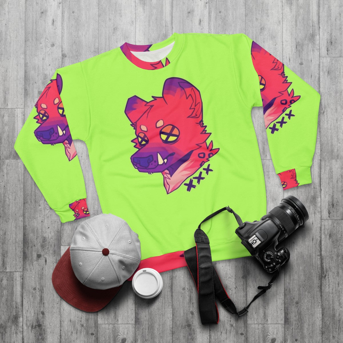 Hyena print sweatshirt - flat lay