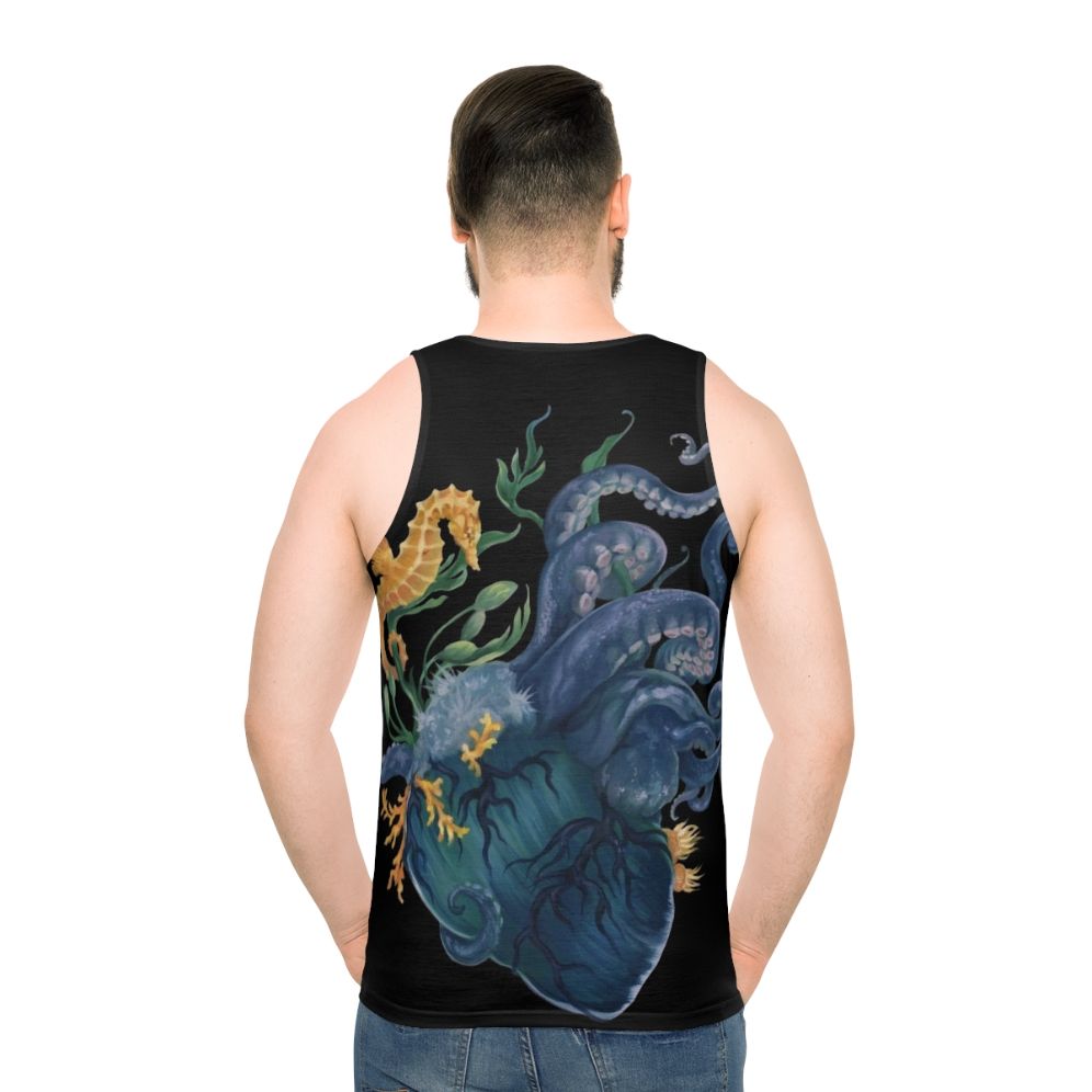 Anatomical heart ocean unisex tank top - men back