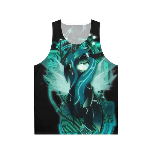 Dark synthwave cyberpunk Queen Chrysalis unisex tank top