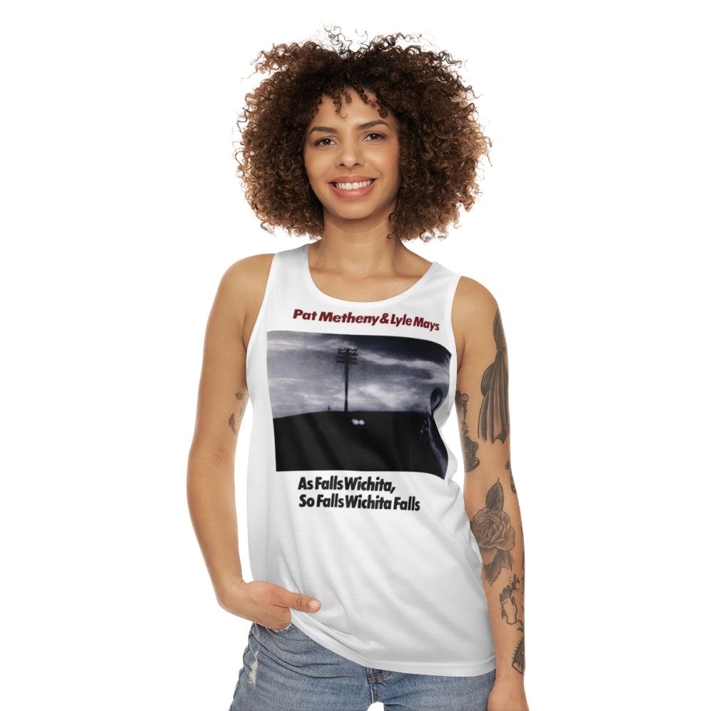 Pat Metheny and Lyle Mays 'As Falls Wichita' Unisex Jazz Fusion Tank Top - women