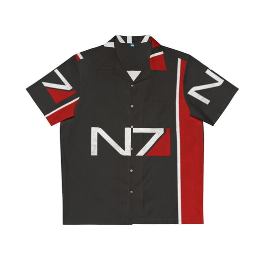 N7 Iconic Design Hawaiian Shirt for Mass Effect Fans