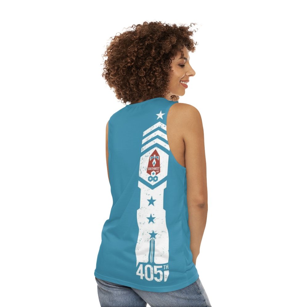 405th Southwest Regiment Halo Spartan Unisex Tank Top - women back