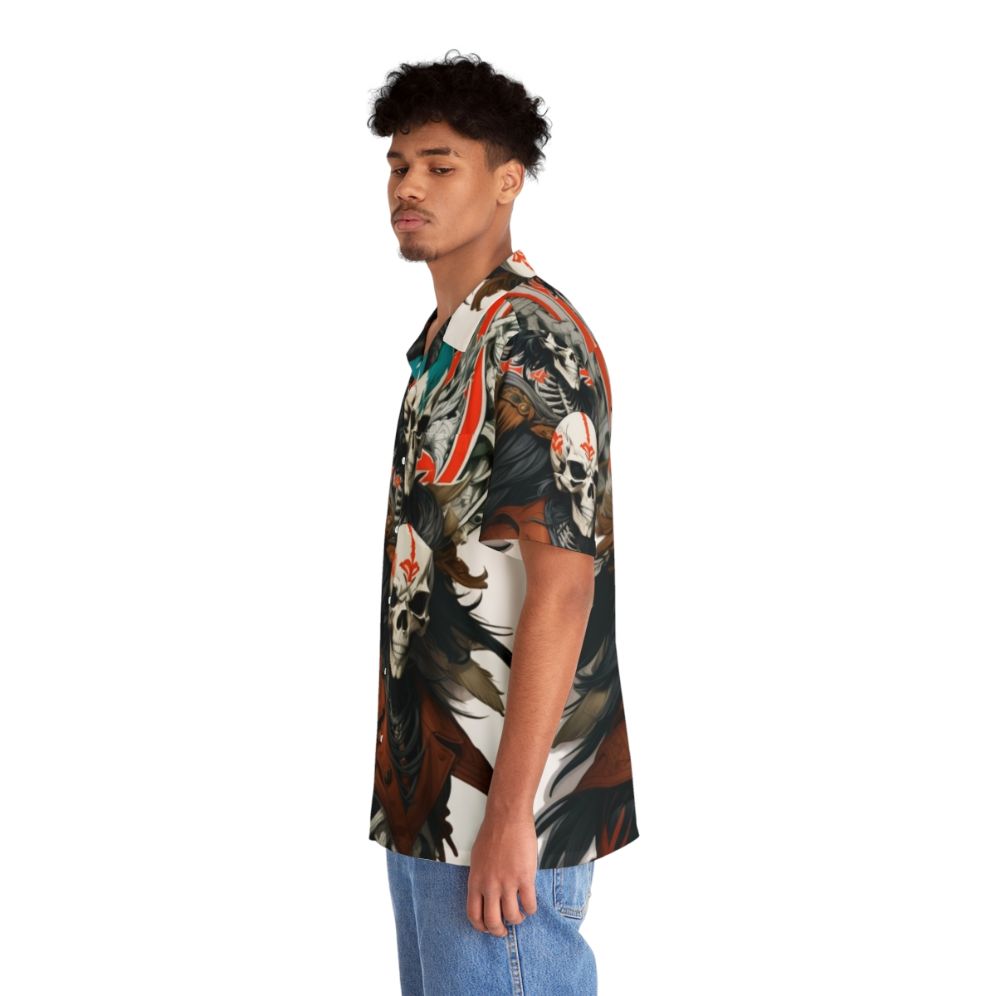 Dark Fantasy Skeleton Warrior Hawaiian Shirt - People Left