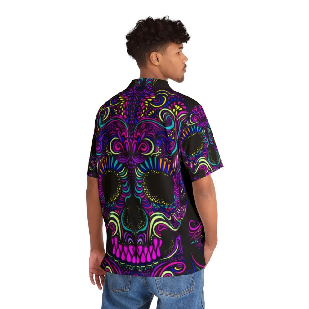 Aphex Twin Trippy Pattern Hawaiian Shirt - Flat lay