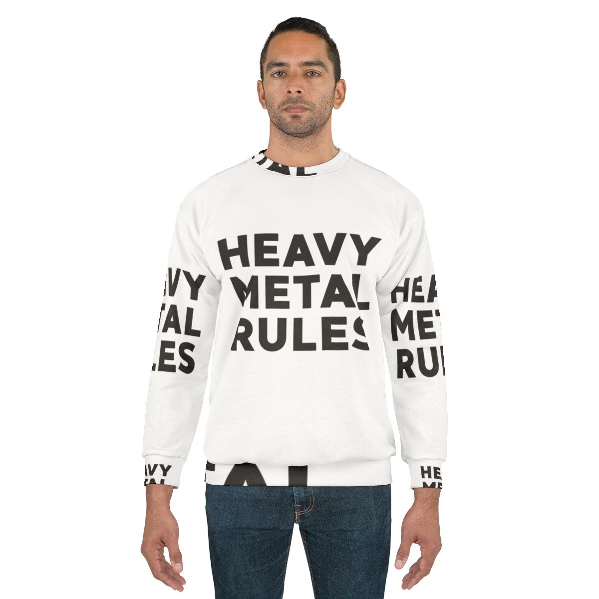 Edgy Heavy Metal Raglan Sweatshirt - men