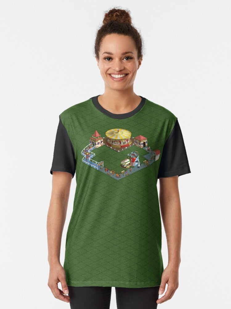 Rollercoaster Tycoon Merry Go Round Graphic T-Shirt - Women