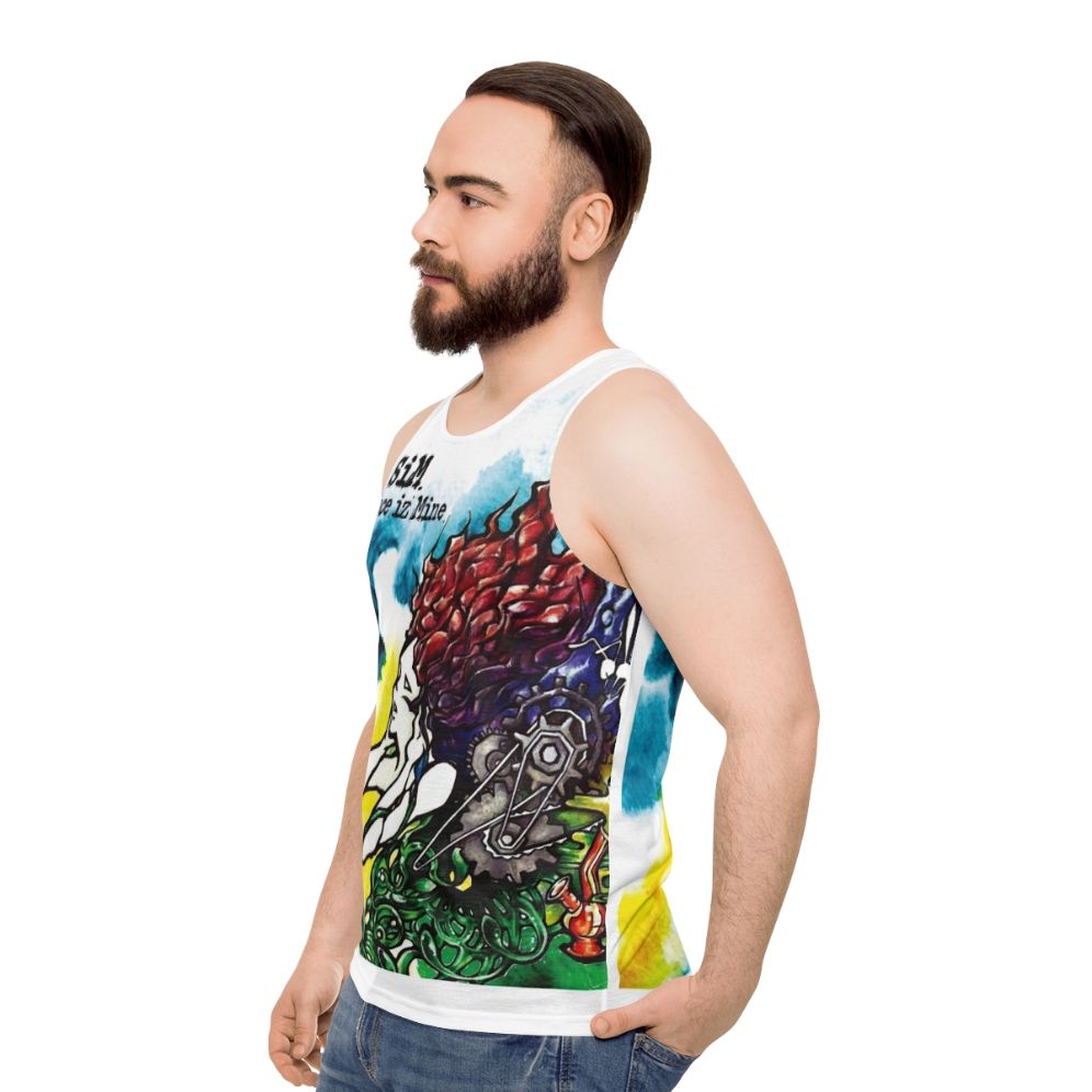 Unisex "Silence Is Mine" Music Tank Top - men side