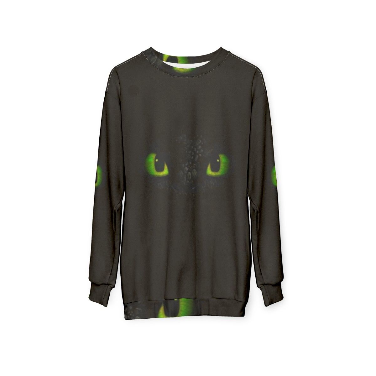 Toothless the Night Fury from How to Train Your Dragon on a black sweatshirt - hanging